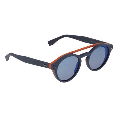 Fendi Blue Mirror Aviator Sunglasses Ff M0017/s 0pjp 51 In Blue,orange
