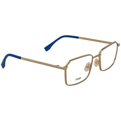 Fendi Demo Square Mens Eyeglasses Ff M0035 0j5g 54 In Gold Tone