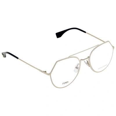 Fendi Demo Geometric Ladies Eyeglasses Ff 0329 03yg 53 In Gold Tone
