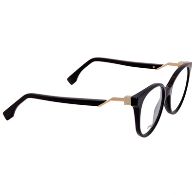 Fendi Round Ladies Eyeglasses Fe-ff 0202 807 50 In Black