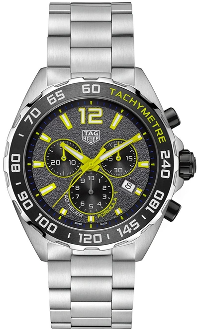 Pre-owned Tag Heuer Formula 1 Mens Chronograph Quartz Watch Caz101ag.ba0842 In Black / Grey / Yellow