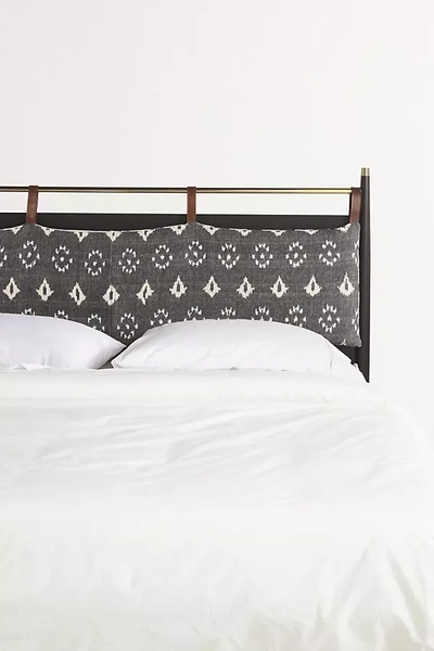 Anthropologie Hemming Woven Headboard Cushion By  In Black Size Q Top/bed