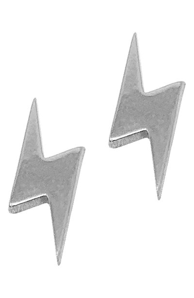 Adornia Lightning Rod Screwback Stud Earrings In Silver