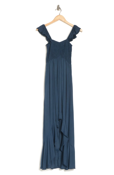 Boho Me Maxi Ruffle Dress In Midnight