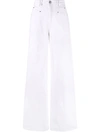 Isabel Marant White Wide Leg Jeans