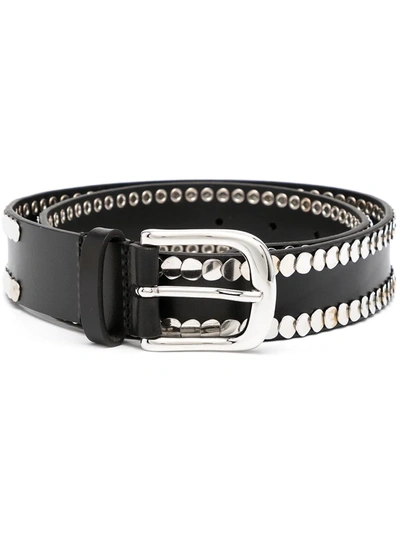 Iro Reol Round Studded Leather Belt In Black