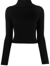 ALICE AND OLIVIA HIGH NECK RIBBED KNIT JUMPER