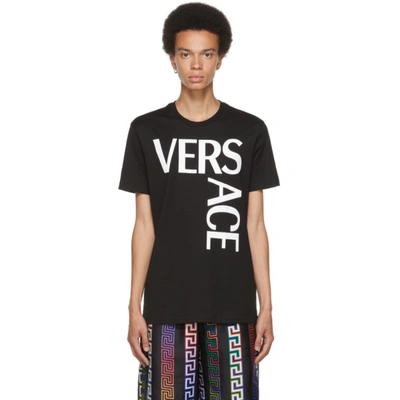 Versace Black Logo T-shirt In 1b000 Black