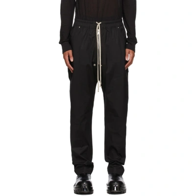 Rick Owens Drawstring Slim Trousers In Black Wool