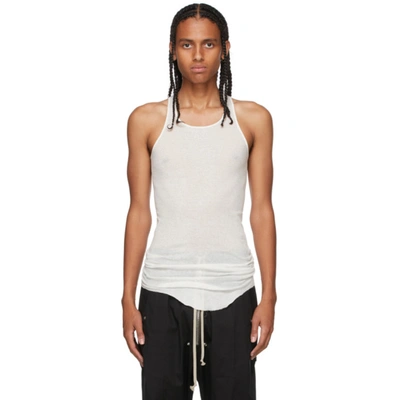 Rick Owens White Basic Rib Tank Top In 11 Milk