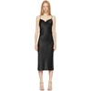 Fleur Du Mal Black Silk Cowl Neck Slip Dress In 0100 Black