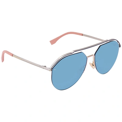 Fendi Fancy Blue Mens Sunglasses Ffm0031s3ygmt61 In Blue,gold Tone