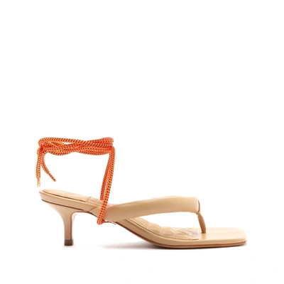 Schutz Floris Leather Sandal In Light Wood