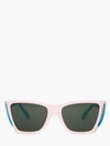 Jw Anderson Pink & Blue Persol Edition Wide Frame Sunglasses In Grey