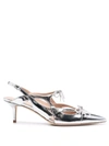 Scarosso X Paula Cademartori Cinderella Leather Pumps In Silver