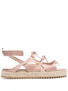 Scarosso Paula Multi-tie Espadrille Sandals In Pink