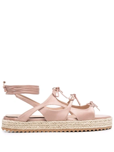 Scarosso Paula Multi-tie Espadrille Sandals In Pink