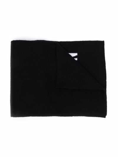 Dsquared2 Kids' Logo-embroidered Knitted Scarf In Black