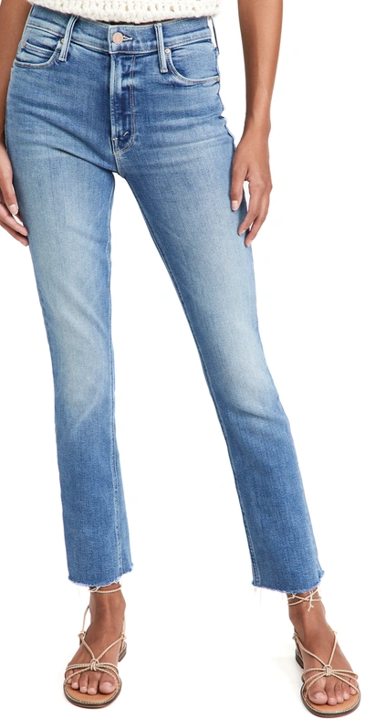 Mother Mid Rise Dazzler Ankle Fray Jeans Riding The Cliffside 24