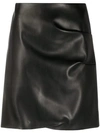 Patou Black Faux-leather Mini Skirt In Black