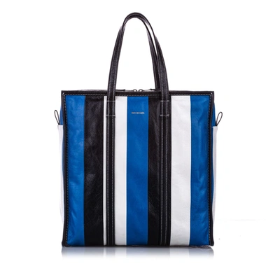 Pre-owned Balenciaga M Bazar Shopper Lambskin Leather Tote Bag In Multicolor