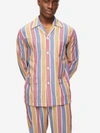 DEREK ROSE DEREK ROSE MEN'S CLASSIC FIT PYJAMAS AMALFI 17 COTTON BATISTE MULTI,5000-AMAL017MUL