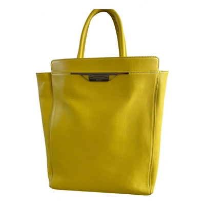 Pre-owned Max Mara Leather Tote In Yellow