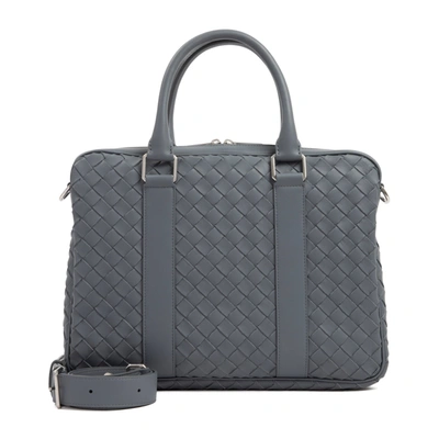 Bottega Veneta Men's  Grey Leather Briefcase