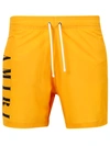 AMIRI Vertical Logo Swim Trunks Gold Yellow