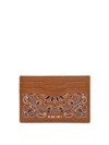 Amiri Leather Bandana Print Card Holder Brown
