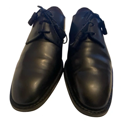 Pre-owned Givenchy Monk Cruz Leather Lace Ups In Black
