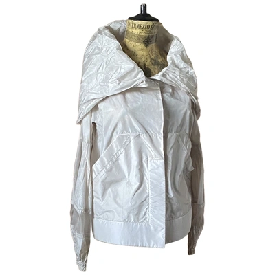 Pre-owned Moncler Gamme Rouge Silk Jacket In White