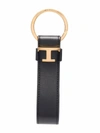 Tod's Men's Letter-charm Leather Keyring In Black