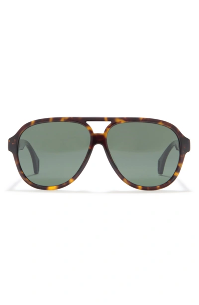 Gucci 59mm Aviator Sunglasses In Havana Black Green/grn