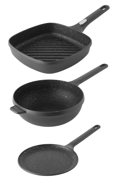 Berghoff International Gem 3-piece Speciality Cookware Set In Black