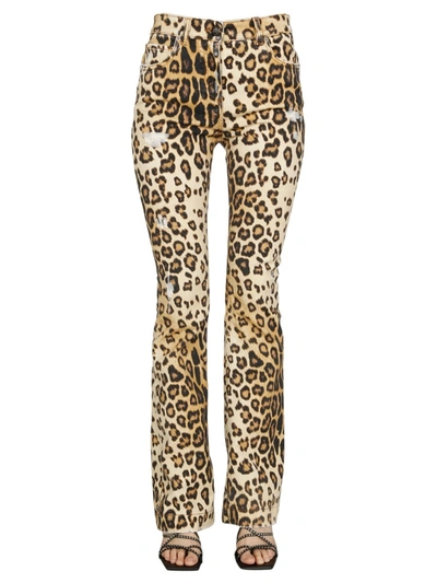 Etro Leopard-print Flared Jeans In Brown,black,beige