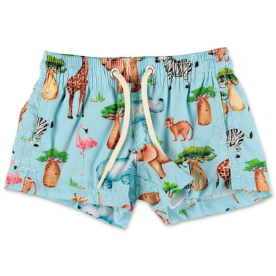 Mc2 Saint Barth Babies' Drawstring Swim Shorts In 蓝色