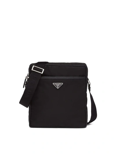 Prada Re-nylon Messenger Bag In Black