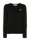 Comme Des Garçons Play Heart Motif Sweater In Black