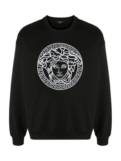 Versace Medusa Embroidered Sweatshirt In Black
