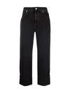 ALEXANDER MCQUEEN HIGH-WAISTED CROPPED JEANS,16984107