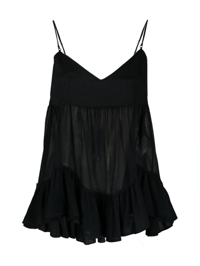 Alexander Mcqueen Panelled Seersucker Camisole In Black