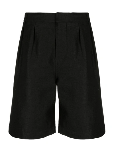 Saint Laurent Knee-length Tailored Shorts In Black