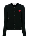 Comme Des Garçons Play Heart Logo Cardigan In Black
