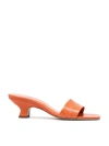 By Far Ceni Crocodile-embossed Mules In Orange