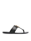 Tom Ford Brighton Leather Thong Sandals In Black