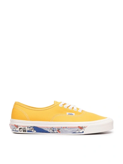 Vans Authentic 44 Dx Sneakers With Surfing Print In Yellow
