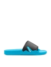 Raf Simons Black & Blue Astra Slides In Black Blue
