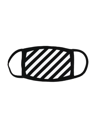 Off-white Diagonal Stripes Face Mask In Black
