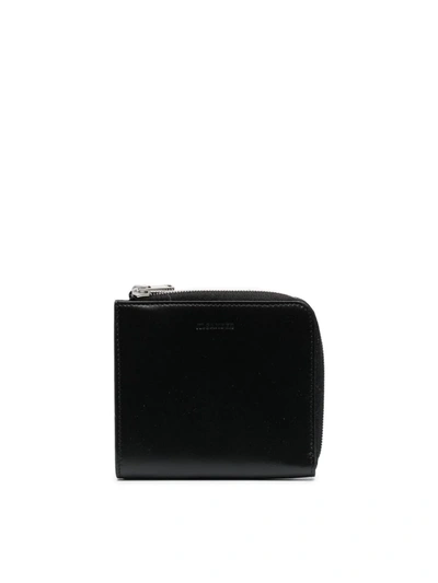 Jil Sander Debossed Logo Compact Wallet In Black